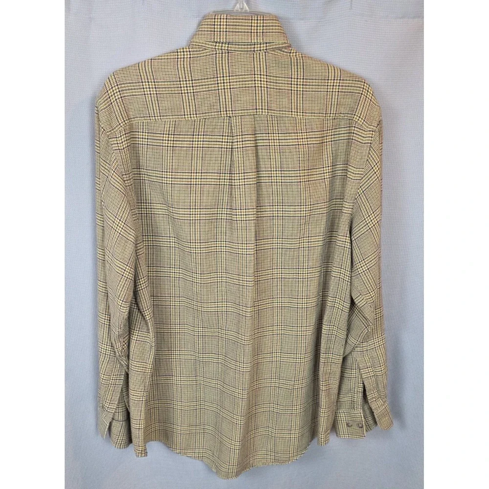 Viyella Shirt Mens Medium Plaid Long Sleeve Button-Up Classic Preppy Cotton Wool